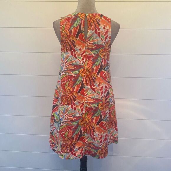 C&C California Linen Trapeze Dress Size Small, Tropical, - Picture 5 of 8